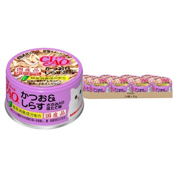 INABA CIAO 啾嚕 旨定罐 鰹魚 + 吻仔魚 + 干貝 Set 24罐  85g