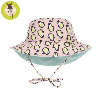 德國 Lassig - 嬰幼兒抗UV海灘遮陽帽-粉企鵝