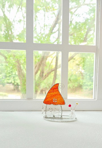 幻想森林玻璃教堂擺設100%原創手作