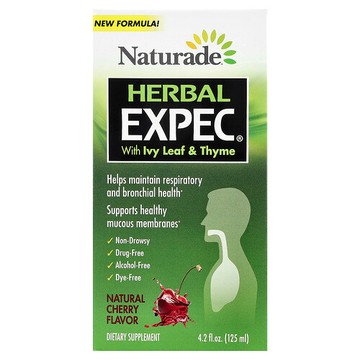 Naturade, 草本 EXPEC，含常春藤葉和麝香草，天然櫻桃味，4.2 液量盎司（125 毫升）