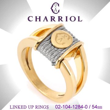 CHARRIOL夏利豪 情人節款Linked-up Rings銜接系列鋼索戒指54㎜ C6(02-104-1284-0 /54)