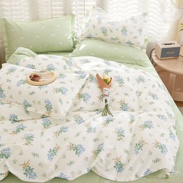 J-bedtime 床寢時光 100%純棉四季被寢具3件組 S9306S-H + R9306M  床包 + 涼被 + 枕套  床包 單人 + 涼被 雙人  余香