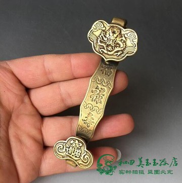 實心黃銅微雕福祿壽招財進寶騰龍吉祥如意小擺件手把件銅器小玩物