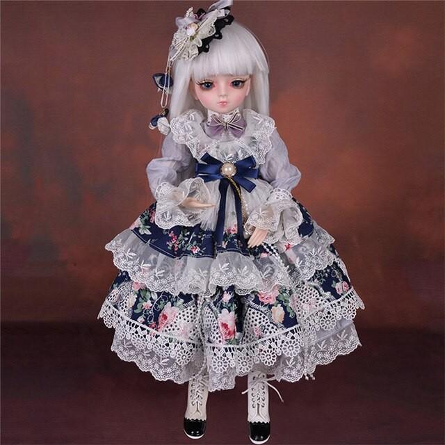 球体関節人形 BJD 女の子 人形 ドレス 着せ替え カスタムドール 45cm A