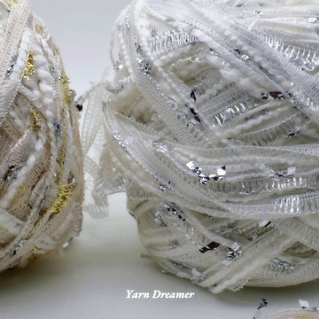 白金白銀小香風手混線冷色系鉤針編織包包材料DIY特色毛線 鉤編特色線