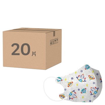 JUN 郡昱 小童3D立體醫療口罩 未滅菌  2包  10片  ROBOT機器娃娃 淺灰色