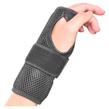 AOLIKES 奧力克斯 雙金屬板固定護腕左手，尼龍+聚酯纖維+金屬板  S(20 x 16cm)  黑色  1個