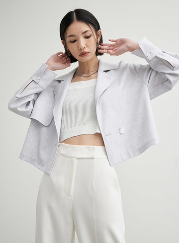 花紗肌理風衣式休閒外套