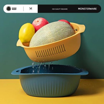 廚房鏤空瀝水籃洗菜籃塑料籃子廚房用品洗菜盆洗水果籃蔬果收納籃