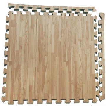 拼花木草蓆雙色地墊-淺色 60*60*1.3cm 4入