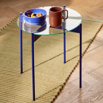 【Hübsch】藍色玻璃桌面茶几 邊桌 咖啡桌