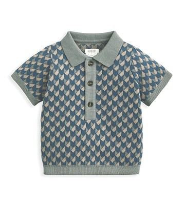 幾何少年-短袖針織上衣12-18m