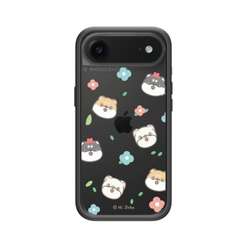 iPhone Air Mod NX -邊框背蓋組合 (相機按鈕) 黑 - 嗨小強 Hi John - 花花款