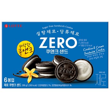 LOTTE ZERO零砂糖可可香草夾心餅乾量販包