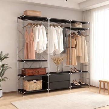 🏆可代客組裝 優選收納 開放式衣櫃收納衣架臥室衣帽間架子金屬簡易日式落地掛衣架衣帽架 4ANL