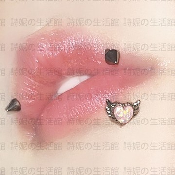 詩妮穿刺 唇環 耳釘 下唇釘 函蒂婭之心 澳寶唇釘 愛心耳骨釘 小眾 白色粉紅穿刺飾品 女神 辣妹 甜妹