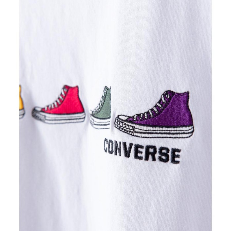 コンバース Tシャツ CONVERSE シューズ 柄 刺繍 メンズ レディース