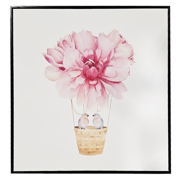 幸福起飛 牡丹 黑框  60 x 60cm