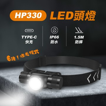 【我是板橋人】HP330 頭戴式LED頭燈 (三燈款) 頭燈 露營燈 登山燈 夜釣照明 手電筒