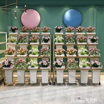 擺攤可移動階梯多層花店方桶鐵藝鮮花假花架子花店花桶展示架花架 YTL【林之舍】