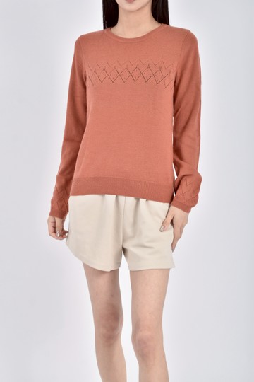 加購優惠(S) by3羊毛圓領橘色長袖上衣