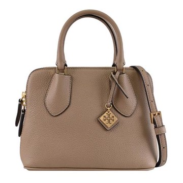TORY BURCH 159504 Swing 全皮革雙拉鍊兩用包.灰褐色