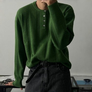 正韓質感莫代爾圓領羅紋亨利領針織衫 6色 YUPPIE  預購商品 1208