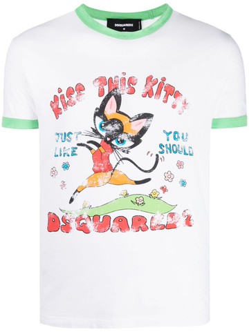 Dsquared2 - graphic-print cotton T-shirt - men - Cotton - XXXL - White