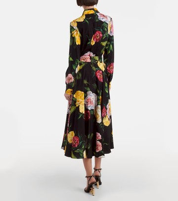 Dolce & Gabbana Floral silk-blend charmeuse midi skirt