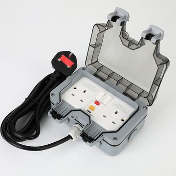 優惠大促銷~香港英式室戶外防水插座防水罩IP66英標規明裝防濺水盒浴室衛生間???? 雙11全館免運