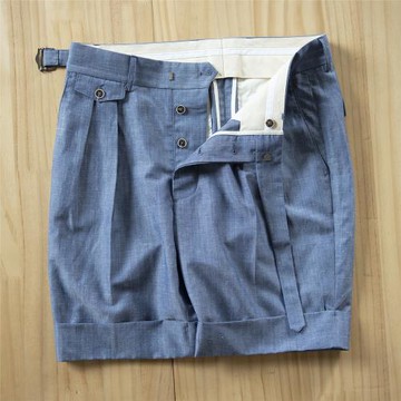 夏季薄款透氣毛麻短褲男膝蓋上寬松休閑 中褲休閑五分褲休閑褲