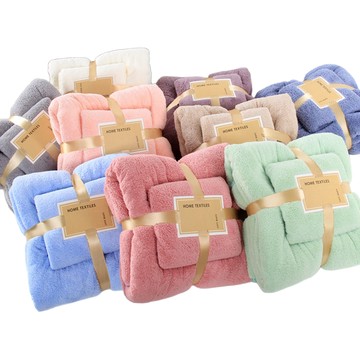 【蝦皮直營】珊瑚絨浴巾毛巾套組 吸水浴巾 吸水毛巾 浴巾組 浴巾 毛巾 大浴巾 沐浴巾