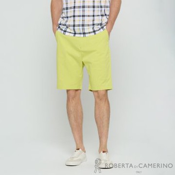 ROBERTA 諾貝達 男裝 亮麗的色彩 綠色休閒短褲(平口款式)