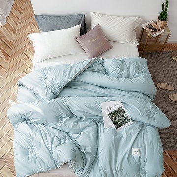 雲朵絨 厚鋪棉保暖可水洗棉被  雙人(180 x 210cm)  湖水藍