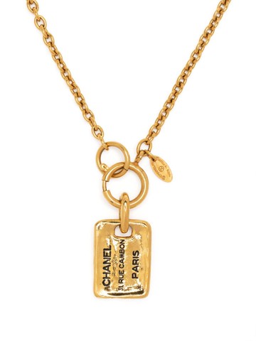 CHANEL Pre-Owned - Rue Cambon pendant necklace - women - Brass - One Size - Gold