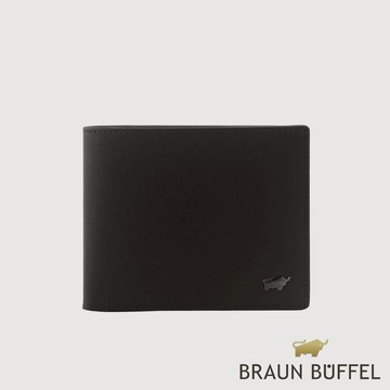 【BRAUN BUFFEL】默瑟-II 4卡零錢袋皮夾-黑色(德國小金牛台灣總代理)/BF384-315-BK