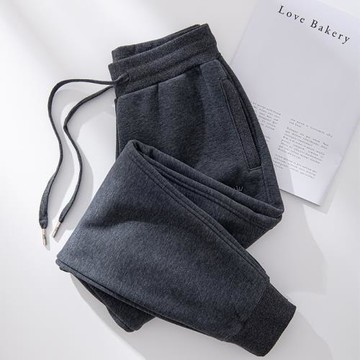 深灰色加絨運動褲女2025新款秋冬保暖衛褲春秋款外穿休閑大碼長褲