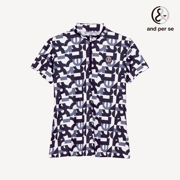 【and per se】女款淺灰色吸濕排汗UV防護立領衫 DLU2T030