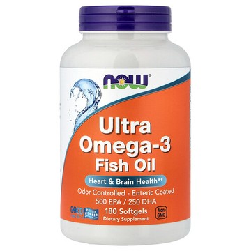 NOW Foods, Ultra Omega-3 魚油，180 粒軟凝膠