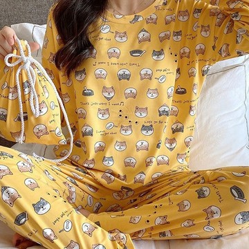 睡衣 大碼睡衣 薄款學生睡衣 休閒家居服 甜美少女 睡裙 學生睡衣 可外穿 家居服 休閒風 睡衣套裝