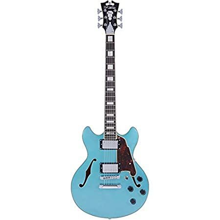 D'Angelico String Semi-Hollow-Body Electric Guitar, Right, Ocean Turquois