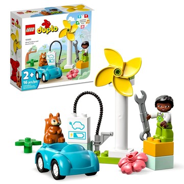 LEGO 樂高 得寶系列 風力發電機和電動車 10985 16件組  混合  1盒