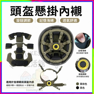 Wendy 懸掛 戰術頭盔內襯 升級款旋鈕調節不晃動 解決原裝內襯夾頭壓迫感 記憶海綿減震透氣 適用 FAST MICH
