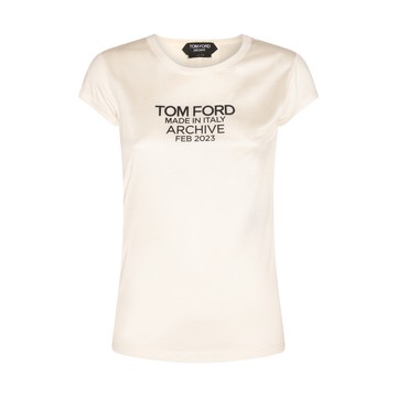 Tom Ford - White And Black Silk T-shirt