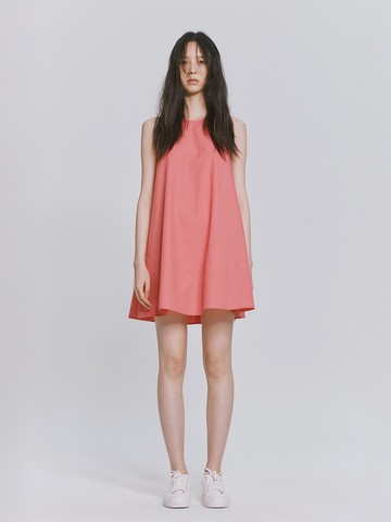 Cotton A-line Mini Dress [PINK]