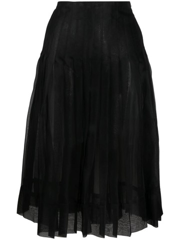 KHAITE - The Tudi pleated midi skirt - women - Silk - 6 - Black