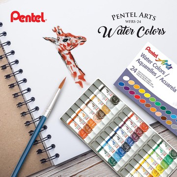 Pentel 飛龍 WFRS-24T 積層軟管不透明水彩 (24色裝)【APP滿額下單10%點數(單一帳號最高5000點)】1/31止