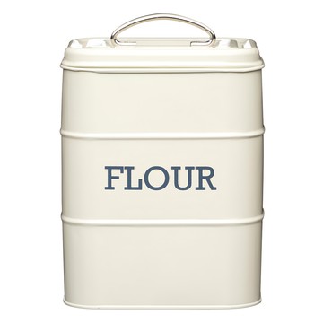 KitchenCraft 復古麵粉密封罐 奶油黃 附蓋防塵 容量3.4L  280 x 190 x 140mm  1個