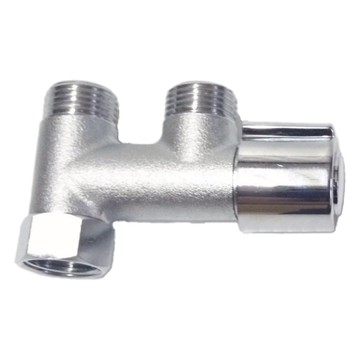 新多多小舖 開關型活動三通 內徑1.2cm 兩分內牙 外徑2cm 四分外牙  1個