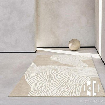 地毯客廳北歐現代輕奢簡約茶幾毯條紋臥室床邊家用床前易打理地墊【聚物優品】